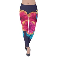 Neon Flowers Velvet Leggings by goljakoff