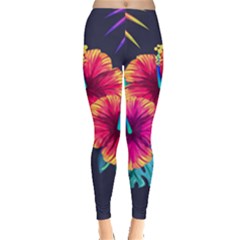 Neon Flowers Leggings  by goljakoff