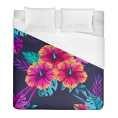 Neon Flowers Duvet Cover (full/ Double Size) by goljakoff