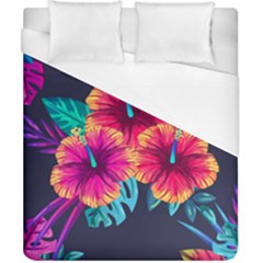 Neon Flowers Duvet Cover (california King Size) by goljakoff