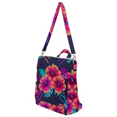 Neon Flowers Crossbody Backpack by goljakoff