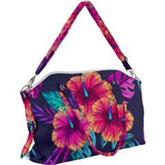 Neon Flowers Canvas Crossbody Bag