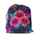 Neon flowers Drawstring Pouch (2XL) View2