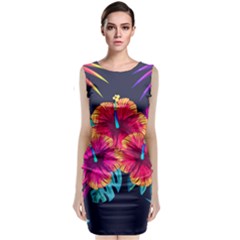 Neon Flowers Classic Sleeveless Midi Dress by goljakoff