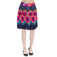 Neon Flowers Pleated Skirt by goljakoff