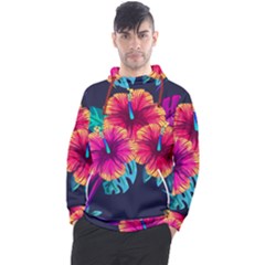 Neon Flowers Men s Pullover Hoodie by goljakoff