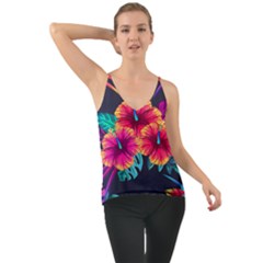 Neon Flowers Chiffon Cami by goljakoff