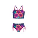 Neon flowers Girls  Tankini Swimsuit View1