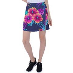 Neon Flowers Tennis Skirt by goljakoff