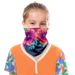 Neon Flowers Face Covering Bandana (kids)