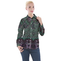 Mandala Corset Women s Long Sleeve Pocket Shirt