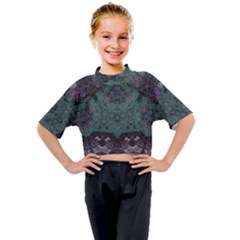 Mandala Corset Kids Mock Neck Tee