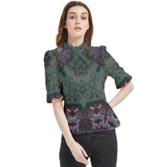 Mandala Corset Frill Neck Blouse