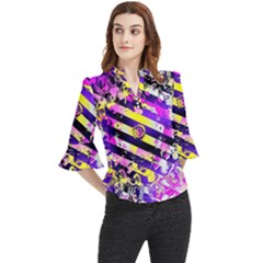 Pop Punk Mandala Loose Horn Sleeve Chiffon Blouse