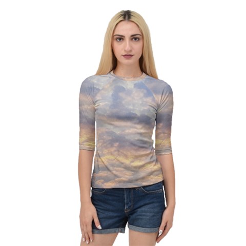 Cloudscape Photo Print Quarter Sleeve Raglan Tee by dflcprintsclothing