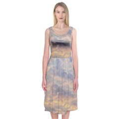 Cloudscape Photo Print Midi Sleeveless Dress