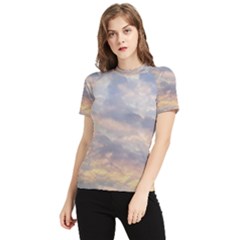 Cloudscape Photo Print Women s Short Sleeve Rash Guard