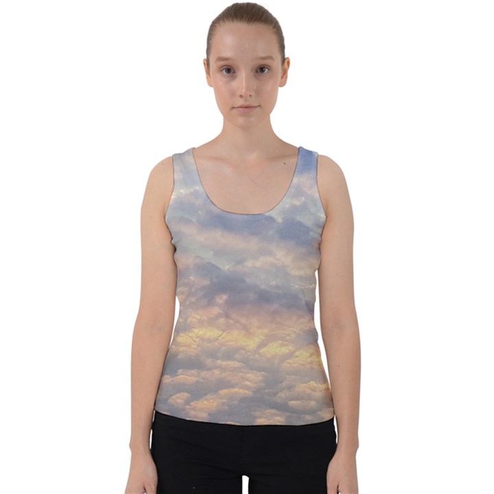 Cloudscape Photo Print Velvet Tank Top