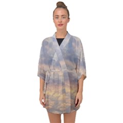 Cloudscape Photo Print Half Sleeve Chiffon Kimono