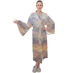 Cloudscape Photo Print Maxi Velour Kimono by dflcprintsclothing