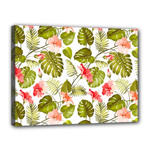 Tropical Flowers Canvas 16  X 12  (stretched) by goljakoff