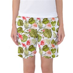 Tropical Flowers Women s Basketball Shorts by goljakoff