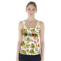 Tropical Flowers Racer Back Sports Top by goljakoff