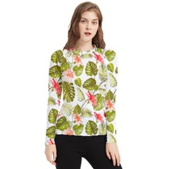 Tropical Flowers Women s Long Sleeve Rash Guard