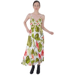 Tropical Flowers Tie Back Maxi Dress by goljakoff