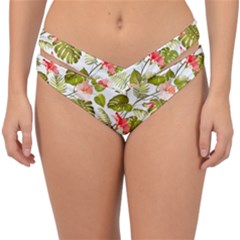 Tropical Flowers Double Strap Halter Bikini Bottom