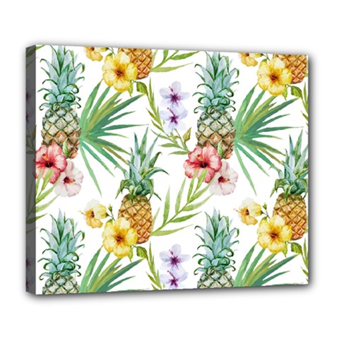 Tropical Pineapples Deluxe Canvas 24  X 20  (stretched) by goljakoff