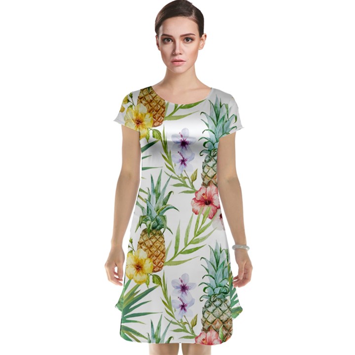 Tropical pineapples Cap Sleeve Nightdress