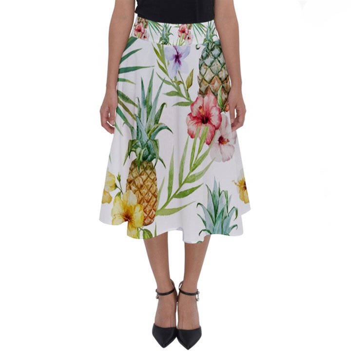 Tropical pineapples Perfect Length Midi Skirt