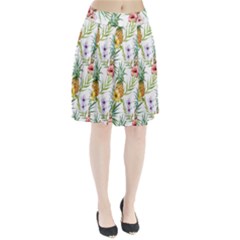 Tropical Pineapples Pleated Skirt by goljakoff