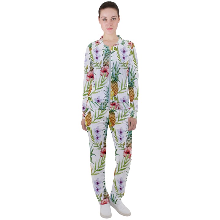 Tropical pineapples Casual Jacket and Pants Set