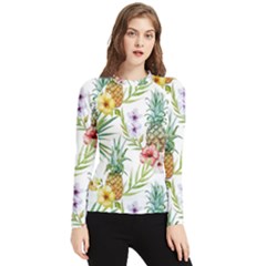 Tropical Pineapples Women s Long Sleeve Rash Guard by goljakoff