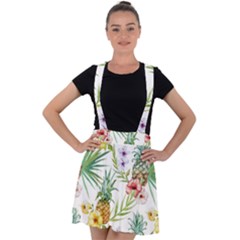 Tropical Pineapples Velvet Suspender Skater Skirt by goljakoff