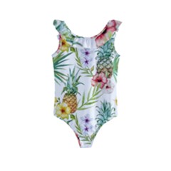 Tropical Pineapples Kids  Frill Swimsuit by goljakoff