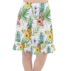 Tropical Pineapples Fishtail Chiffon Skirt by goljakoff