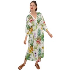 Tropical Pineapples Grecian Style  Maxi Dress by goljakoff