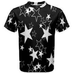 Nothing But Stars Black White Men s Cotton Tee by redcarpettees