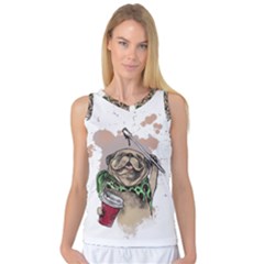 Pug Lover Coffee Women s Basketball Tank Top by EvgeniaEsenina