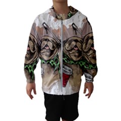 Pug Lover Coffee Kids  Hooded Windbreaker