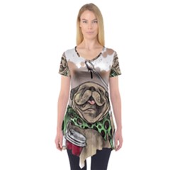 Pug Lover Coffee Short Sleeve Tunic 