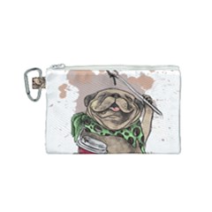 Pug Lover Coffee Canvas Cosmetic Bag (small) by EvgeniaEsenina