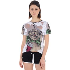 Pug Lover Coffee Open Back Sport Tee by EvgeniaEsenina