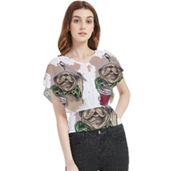 Pug Lover Coffee Butterfly Chiffon Blouse