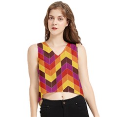 Geometric  V-neck Cropped Tank Top