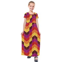 Geometric  Kids  Short Sleeve Maxi Dress by Sobalvarro