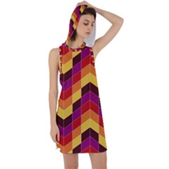 Geometric  Racer Back Hoodie Dress